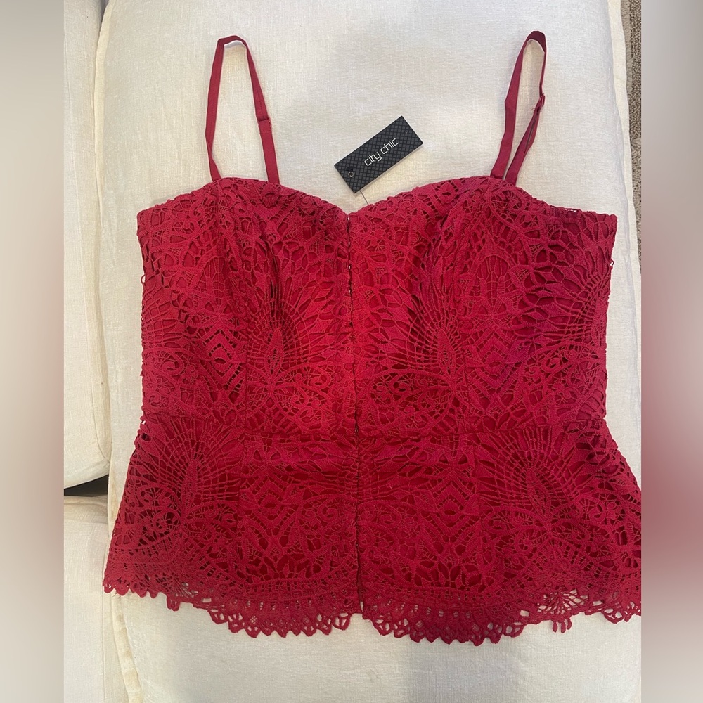City Chic Lace Corset NWT size 18 sweetheart neckline Plus size curve